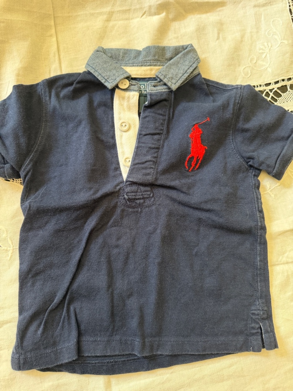 Polo by Ralph Lauren Navy Kids Polo with Red Logo